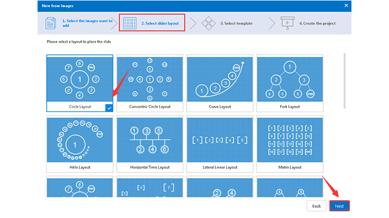 Create new presentation project from images 