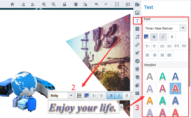 create text on canvas