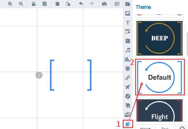  custom theme settings of the presentation