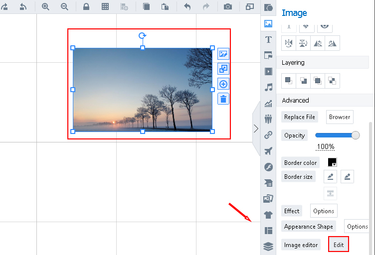 Customize the images with image editor