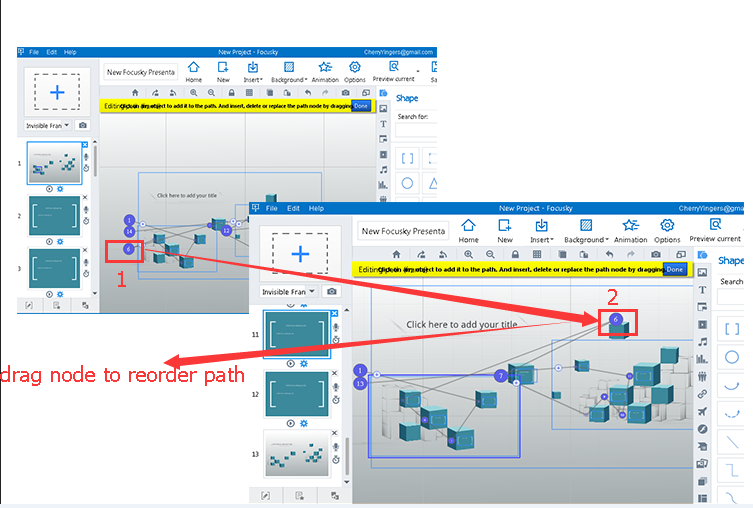 edit the path of the presentation