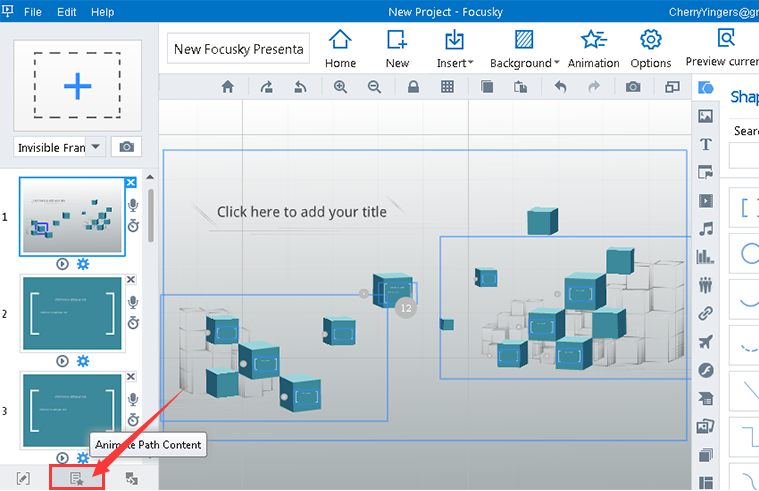 edit the path of the presentation