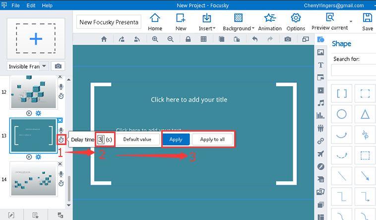 edit the path of the presentation