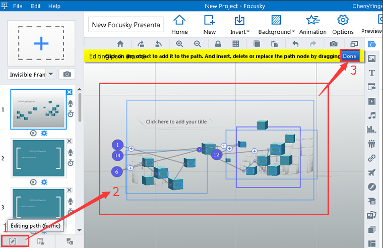 edit the path of the presentation