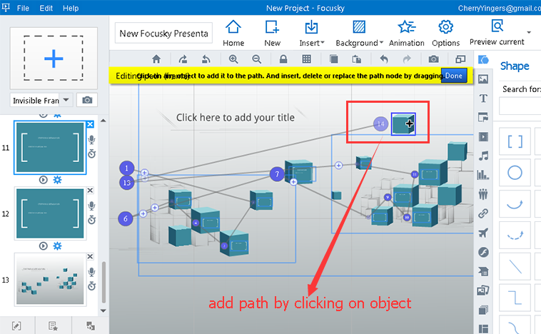 edit the path of the presentation