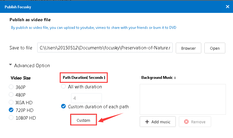 how to custom duration of each path