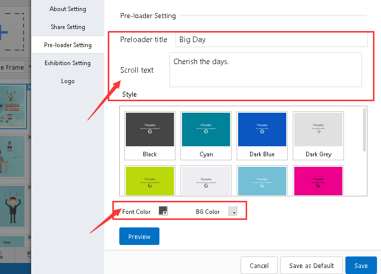 customize preloading content