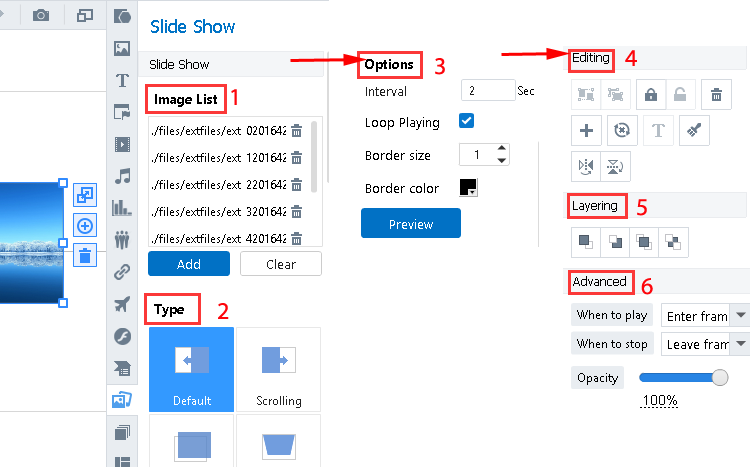 Easily custom image slideshow settings