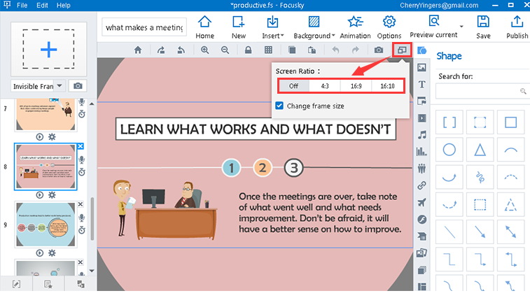 presenting your presentation with aspect ratios