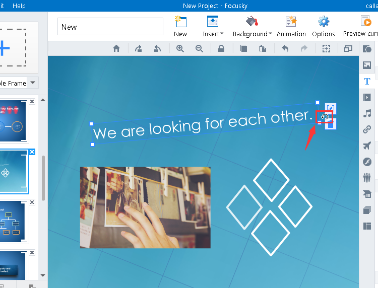 rotate text, images and shapes in Focusky